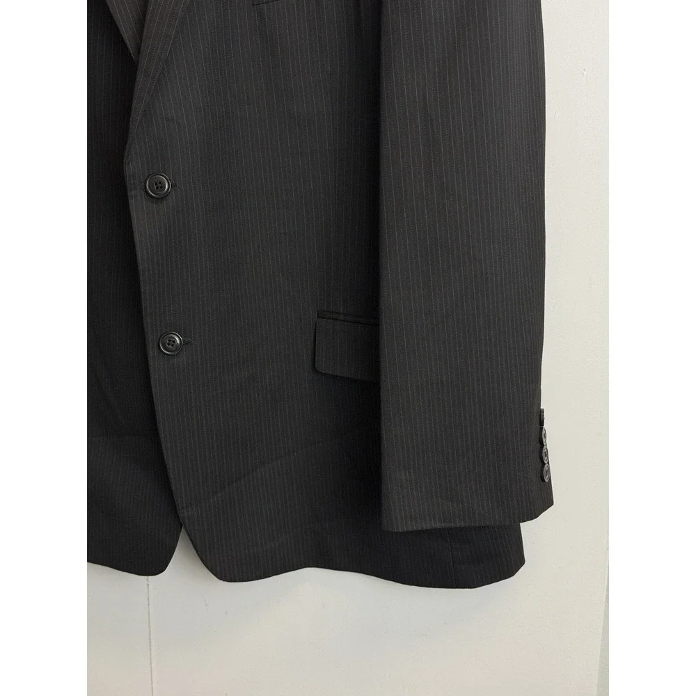 HAGGAR Suit Up System Blazer Jacket Men's‎ Size 48R Black Pinstripe